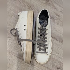 P448 Leather Low Top Sneakers Cream White Gray | EU 40